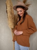 Cardigan lejer cu model caramel 0590 - Magazin online - Boutique